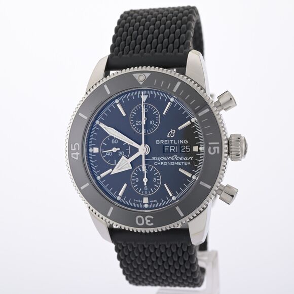Breitling SuperOcean Heritage II A13313 Black Chronograph 44mm Watch Full Set - Picture 5 of 13